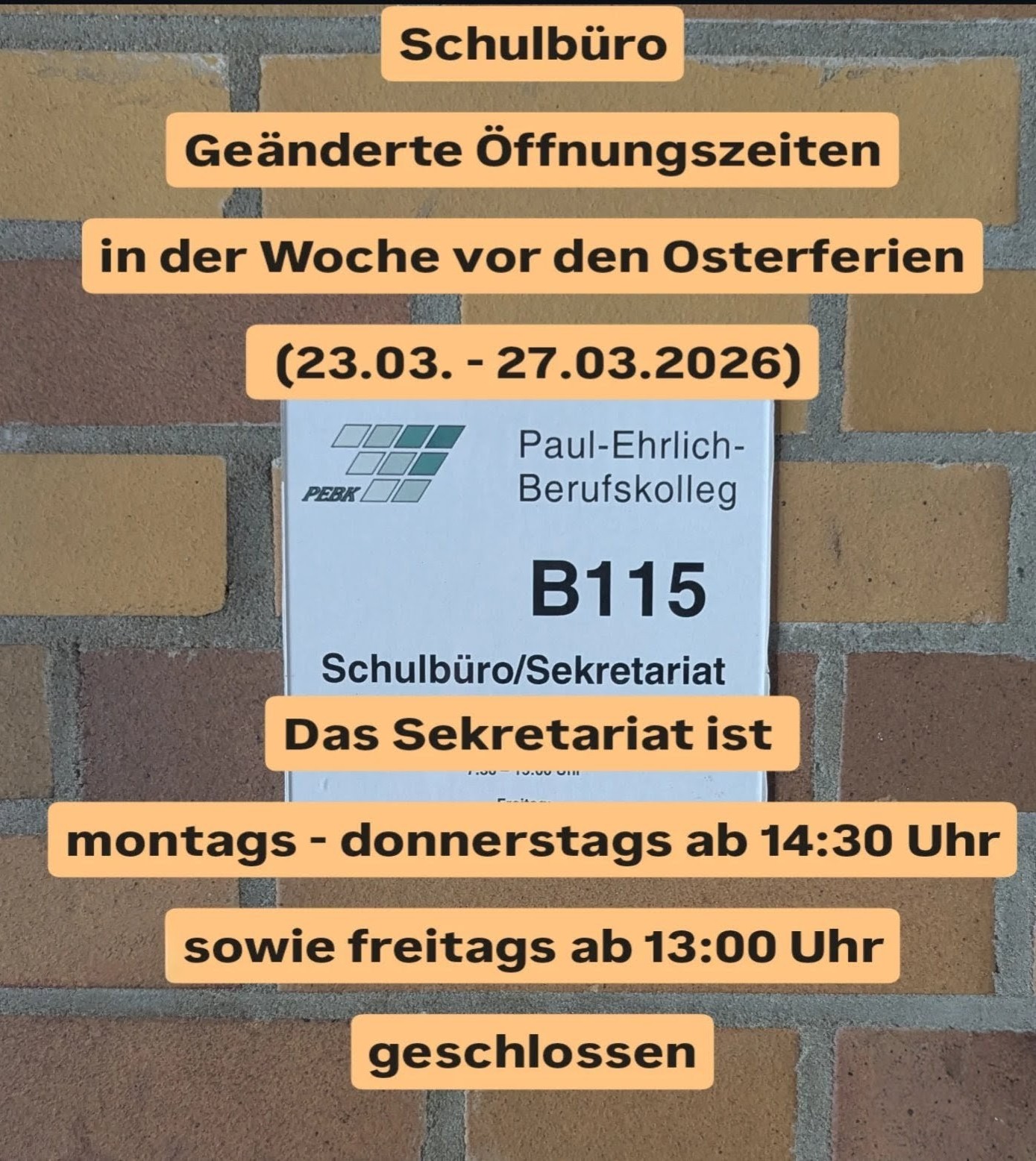 Sekretariat Öffnung